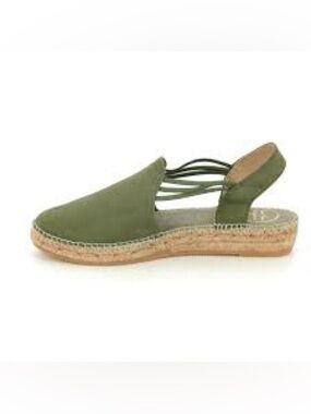 Toni Pons Nuria Suede Espadrille Wedge Slingback Sandals Green Size 39 US 8